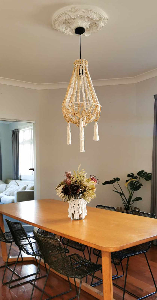 Kezia Beaded Chandelier - Natural